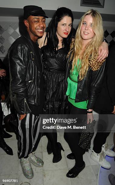 Benjamin Boateng, Amy Molyneaux and Gracie Jones attend the PPQ Fantasia aftershow party following their LFW catwalk show, at Runway on February 20,...