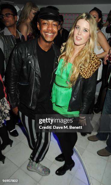 Benjamin Boateng and Gracie Jones attend the PPQ Fantasia aftershow party following their LFW catwalk show, at Runway on February 20, 2010 in London,...