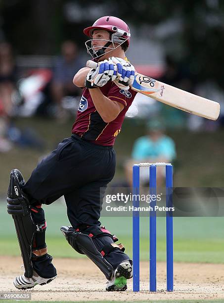 Watling of the Knights bats during the One Day Final match between the Auckland Aces and the Northern Knights at Colin Maiden Park on February 21,...