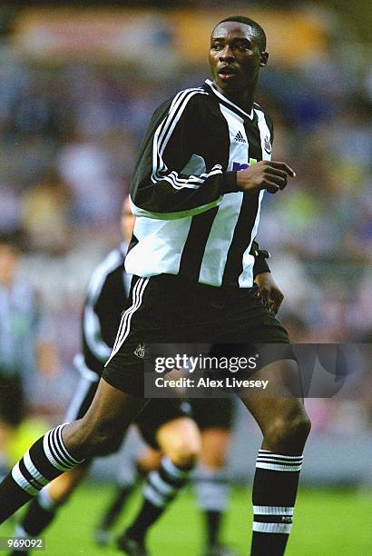 Shola Ameobi of Newcastle United in action during the UEFA Inter-Toto Cup match against Sporting Lokeren played at St James Park, in Newcastle,...