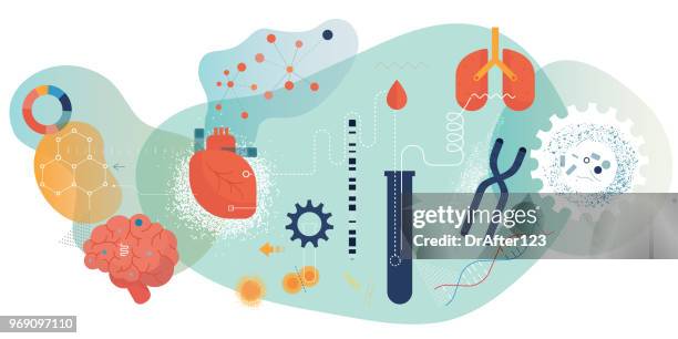 biomedizinische technik horizontal - human cell stock-grafiken, -clipart, -cartoons und -symbole