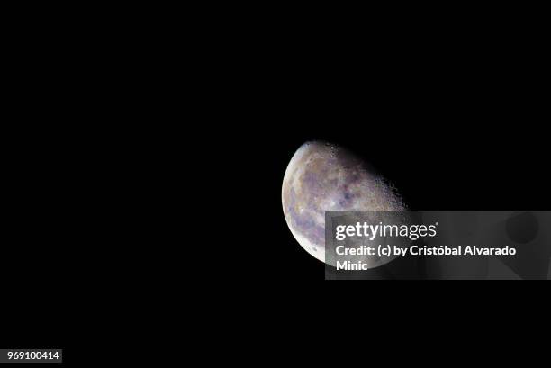 moon in a waxing gibbous phase - guarico state stock pictures, royalty-free photos & images