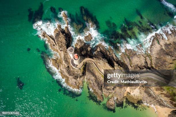 France from the sky : Rade de Brest and the beautiful lighthouse Petit Minou