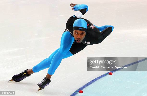 Shani Davis of the United States competes in the men's speed skating 1500 m final on day 9 of the Vancouver 2010 Winter Olympics at Richmond Olympic...