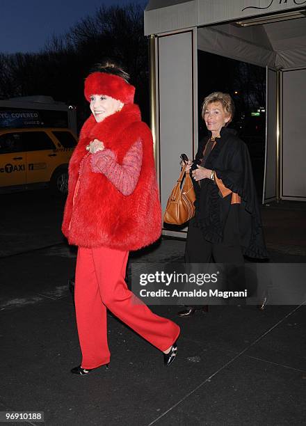 Cindy Adams and Judge Judy are seen walking on Fifth Avenue February 20, 2010 in New York City.