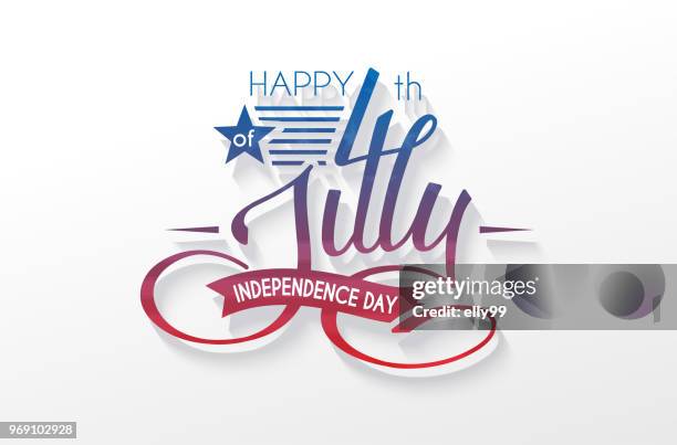 independence day usa lettering 4 july for design of card, flyer, poster - fourth of july decorations stock illustrations