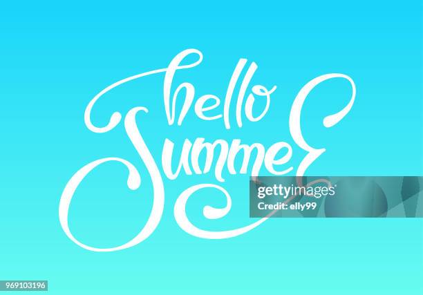 ilustrações de stock, clip art, desenhos animados e ícones de lettering "summer" - elly99