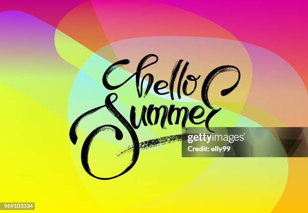 stockillustraties, clipart, cartoons en iconen met belettering "zomer" - elly99