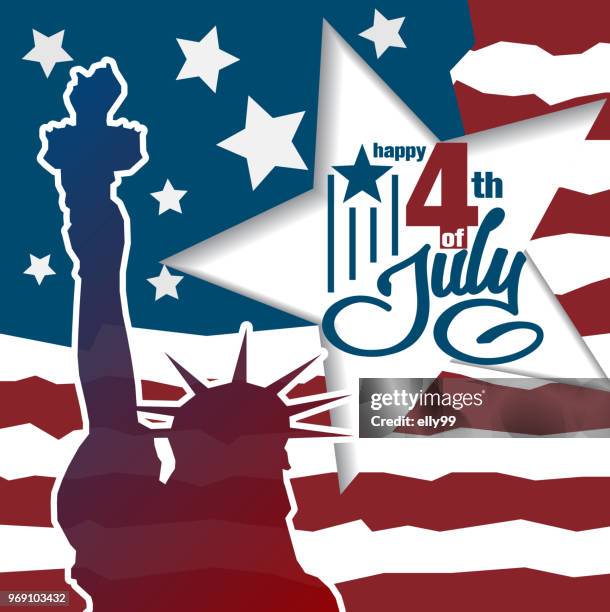 ilustrações de stock, clip art, desenhos animados e ícones de independence day usa background with lettering 4 july for design of card, flyer, poster - elly99