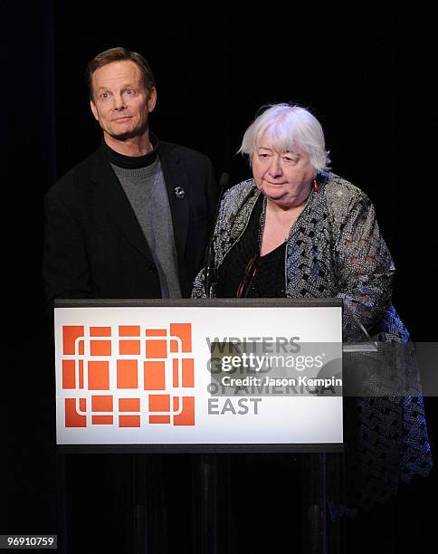 Bill Irwin and Liz McCann speak at the 62nd Annual Writers Guild Awards at Hudson Theatre on February 20, 2010 in New York City.