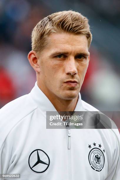 Nils Petersen of Germany look on during the international friendly match between Austria and Germany at Woerthersee Stadion on June 2, 2018 in...