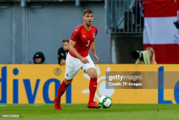 Aleksandar Dragovic of Austria in action during the international friendly match between Austria and Germany at Woerthersee Stadion on June 2, 2018...