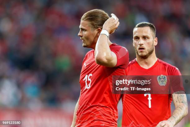 Sebastian Proedl of Austria look on during the international friendly match between Austria and Germany at Woerthersee Stadion on June 2, 2018 in...