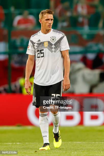 Nils Petersen of Germany look on during the international friendly match between Austria and Germany at Woerthersee Stadion on June 2, 2018 in...