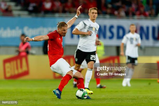 Sebastian Proedl of Austria in action during the international friendly match between Austria and Germany at Woerthersee Stadion on June 2, 2018 in...