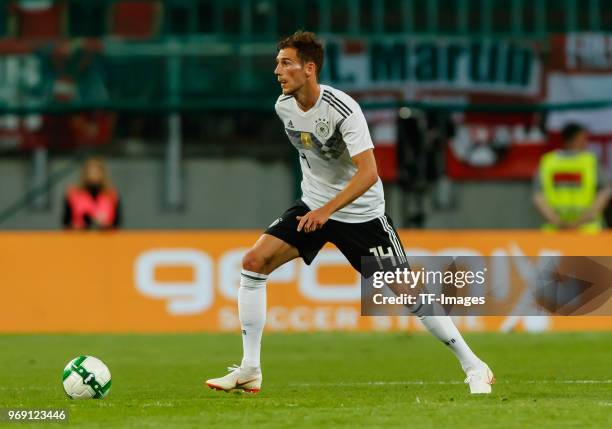 Leon Goretzka of Germany in action during the international friendly match between Austria and Germany at Woerthersee Stadion on June 2, 2018 in...
