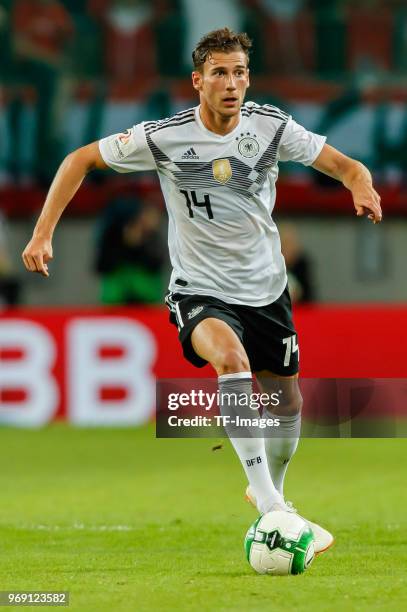 Leon Goretzka of Germany in action during the international friendly match between Austria and Germany at Woerthersee Stadion on June 2, 2018 in...