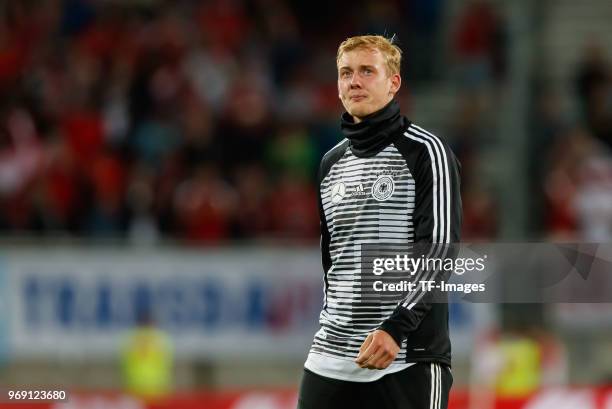Julian Brandt of Germany look on during the international friendly match between Austria and Germany at Woerthersee Stadion on June 2, 2018 in...