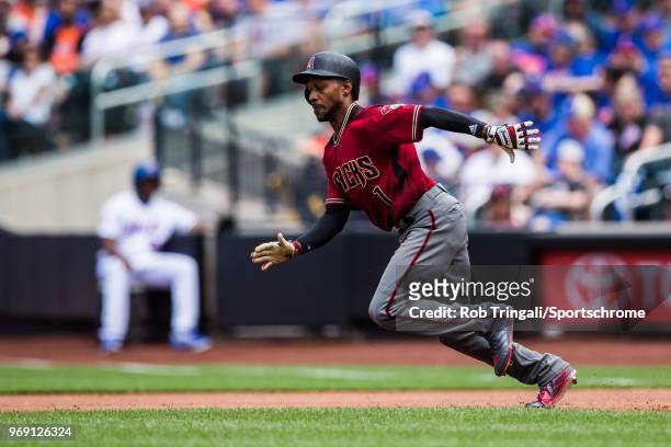 Jarrod Dyson of the Arizona Diamondbacks runs the basesduring the game against the New York Mets at Citi Field on Sunday May 20, 2018 in the Queens...