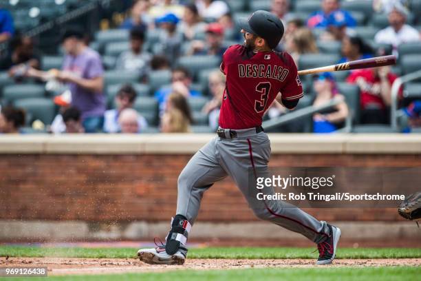 Daniel Descalso of the Arizona Diamondbacks bats during the game against the New York Mets at Citi Field on Sunday May 20, 2018 in the Queens borough...