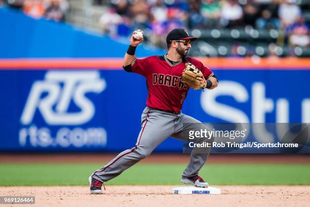 Daniel Descalso of the Arizona Diamondbacks defends his position during the game against the New York Mets at Citi Field on Sunday May 20, 2018 in...
