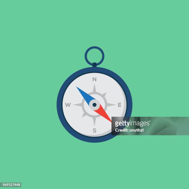 guidance flat icon - compass north stock illustrations