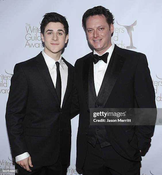 Actor David Henrie and Writer Todd J. Greenwald arrive at the 2010 Writers Guild Awards held at the Hyatt Regency Century Plaza on February 20, 2010...