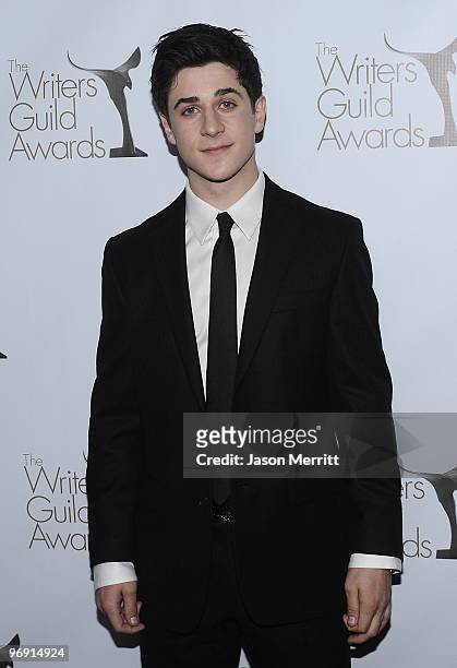 Actor David Henrie arrives at the 2010 Writers Guild Awards held at the Hyatt Regency Century Plaza on February 20, 2010 in Century City, California.