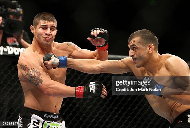 Fighter Joe Stevenson battles UFC fighter George Sotiropoulos during their Ultimate Fighting Championship lightweight fight at Acer Arena on February...