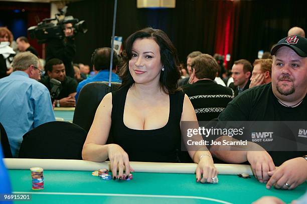 Jennifer Tilly attends the 8th Annual WPT Celebrity Invitational Poker Tournament at Commerce Casino on February 20, 2010 in City of Commerce,...