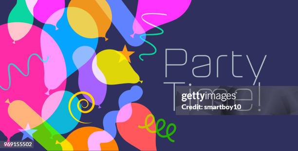 birthday balloons banners - birthday-balloons stock illustrations