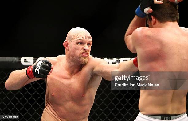 Fighter Keith Jardine battles UFC fighter Ryan Bader during their Ultimate Fighting Championship light-heavyweight fight at Acer Arena on February...