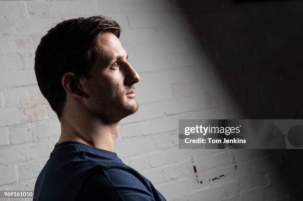 Michael Jamieson, ex swimmer who won an Olympic silver medal in 2012, poses for a portrait at Carney's Community in Battersea as part of a Laureus...