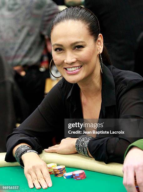 Tia Carrere attends the 8th Annual World Poker Tour Invitational at Commerce Casino on February 20, 2010 in City of Commerce, California.