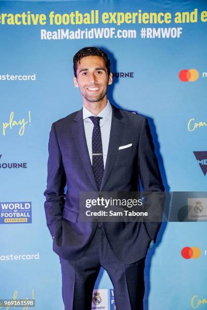 Real Madrid Football legend Alvaro Arbeloa attends the premiere of the Real Madrid World Of Football Experience at Melbourne Museum Plaza on June 7,...