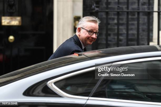 Britain's Environment Secretary Michael Gove leaves 10 Downing Street on June 7, 2018 in London, England. Prime Minister Theresa May is holding an...