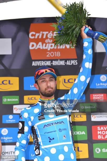 Podium / Dario Cataldo of Italy and Astana Pro Team Polka Dot Mountain Jersey / Celebration / during the 70th Criterium du Dauphine 2018, Stage 4 a...