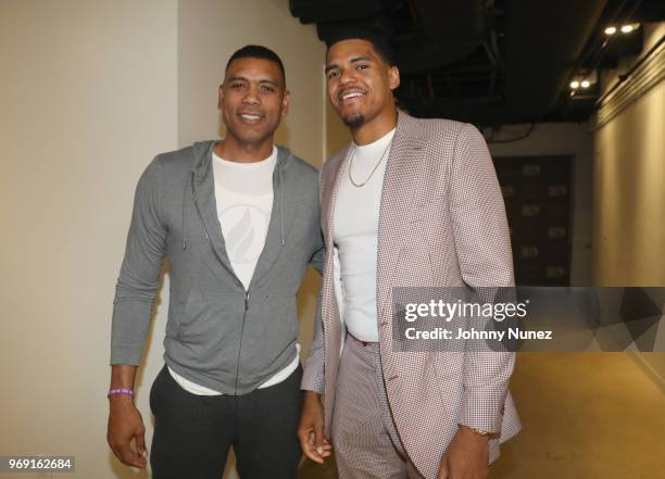 Allan Houston and Tobias Harris attends the NBPA PVA x Finals Viewing Party at NBPA Headquarters on June 6, 2018 in New York City.