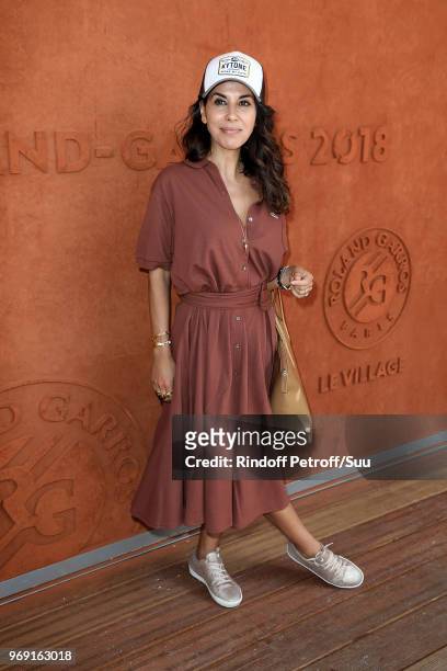 Actress Reem Kherici attend the 2018 French Open - Day Twelve at Roland Garros on June 7, 2018 in Paris, France.