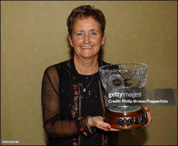 England lawn bowler Shirley Page with the Daily Telegraph Woman Bowler of the Year award during the English Womens Bowling Association awards evening...