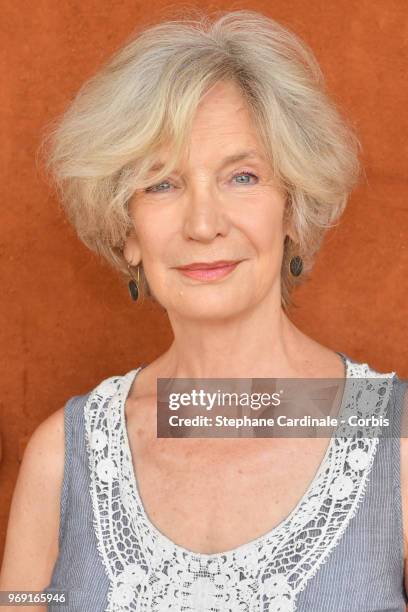 Actress Marie-Christine Adam attends the 2018 French Open - Day Twelve at Roland Garros on June 7, 2018 in Paris, France.