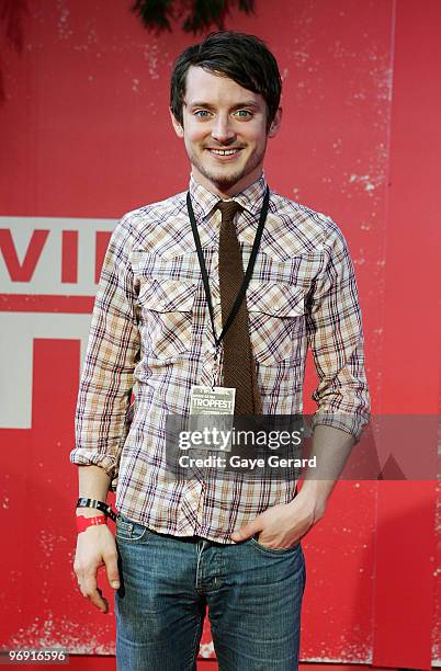 Actor Elijah Wood arrives on the red carpet at the Tropfest 2010 shoft film festival at The Domain on February 21, 2010 in Sydney, Australia.