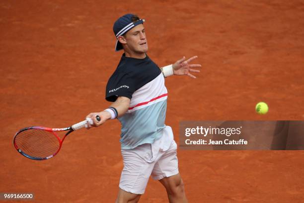 Diego Schwartzman of Argentina during Day 11 of the 2018 French Open at Roland Garros stadium on June 6, 2018 in Paris, France.
