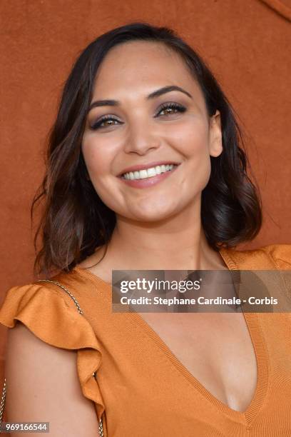 Miss France 2008 Valerie Begue attends the 2018 French Open - Day Twelve at Roland Garros on June 7, 2018 in Paris, France.