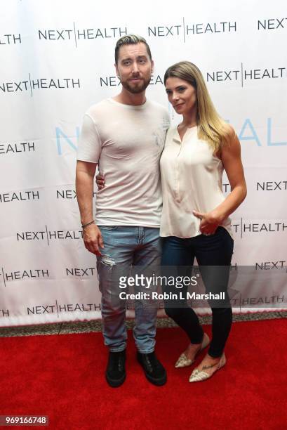 Singer Lance Bass and Actress Ashley Greene attends NEXT HEALTH Grand Opening at Westfield Century City on June 6, 2018 in Century City, California.