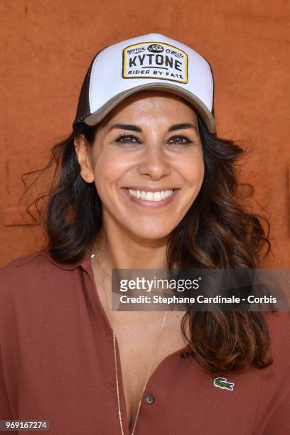 Actress Reem Kherici attends the 2018 French Open - Day Twelve at Roland Garros on June 7, 2018 in Paris, France.
