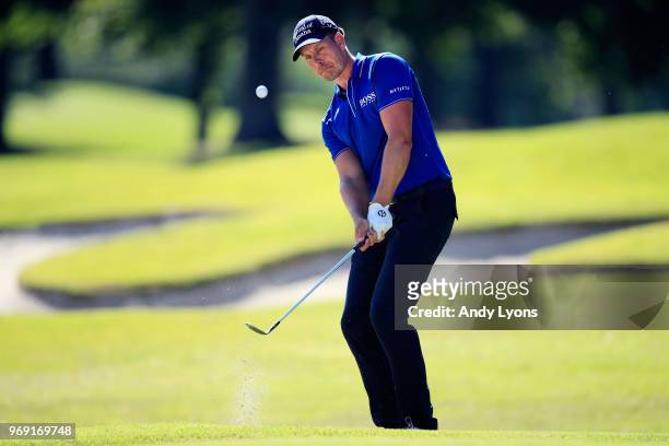 Henrik Stenson of Sweden plays his third shot on the 16th hole during the first round of the FedEx St. Jude Classic at TPC Southwind on June 7, 2018...