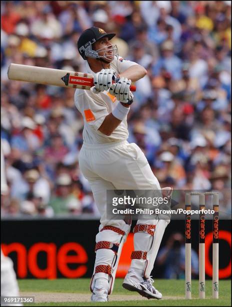 Matthew Hayden of Australia batting during his innings of 102 in the 4th Test match between Australia and England at the MCG, Melbourne, Australia,...