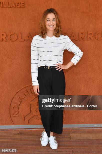 Actress Melanie Bernier attends the 2018 French Open - Day Twelve at Roland Garros on June 7, 2018 in Paris, France.