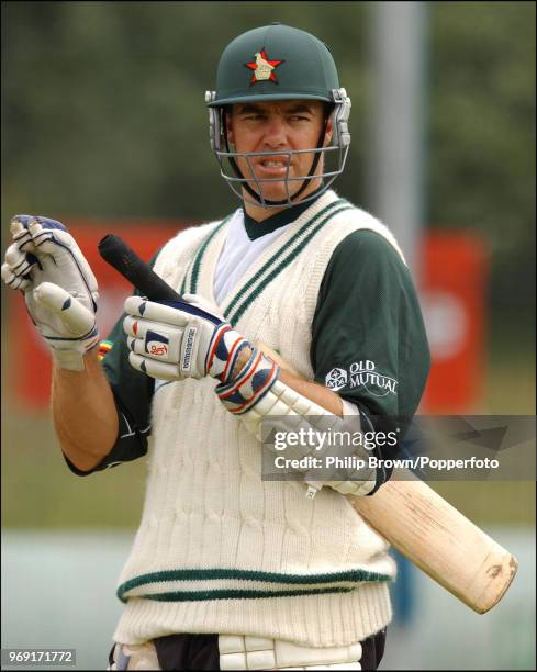 Zimbabwe captain Heath Streak during a nets session before the 2nd Test match between England and Zimbabwe at the Riverside Ground,...